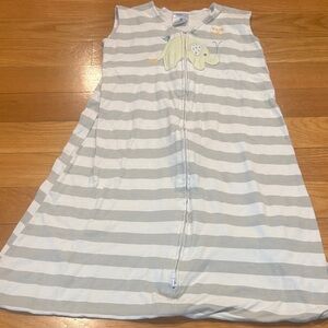 Halo Gray and White Striped Sleep Sack with Elephant